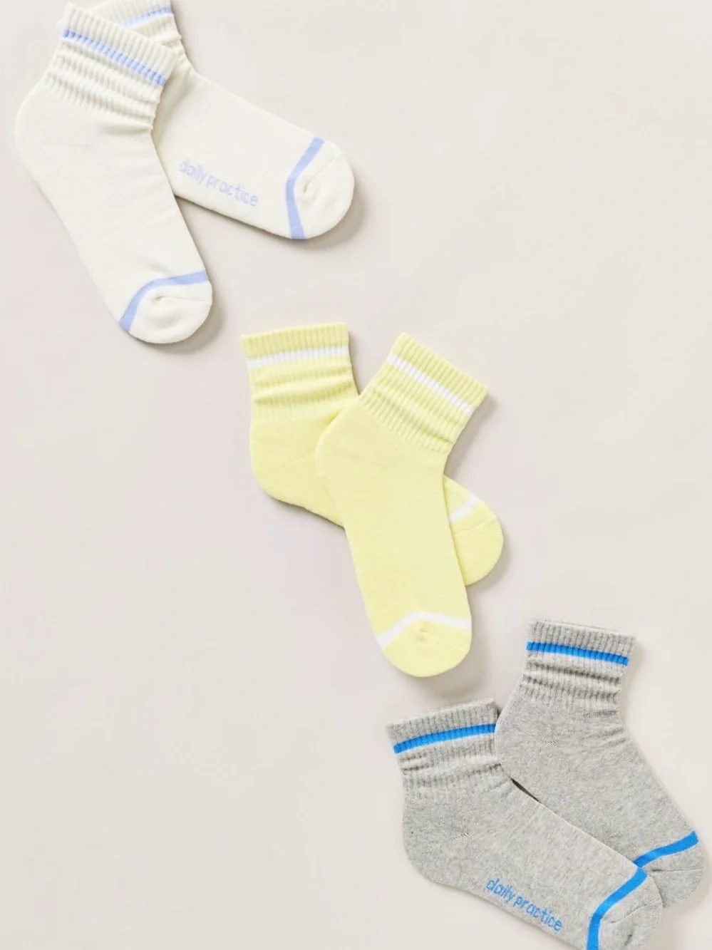 Anthropologie Daily Practice 3 pack Stripe Socks